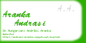 aranka andrasi business card
